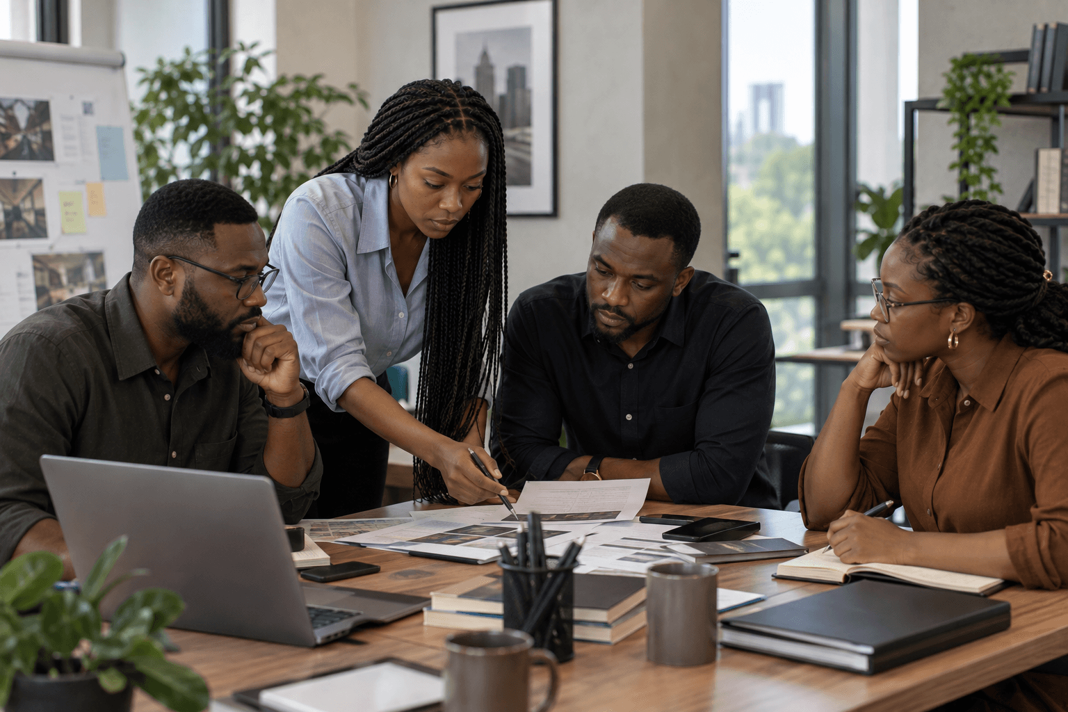 Corporate enterprise team collaborating in a strategic workshop