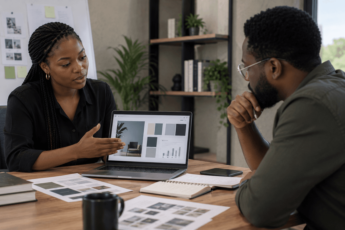 Learner presenting and defending professional portfolio proof